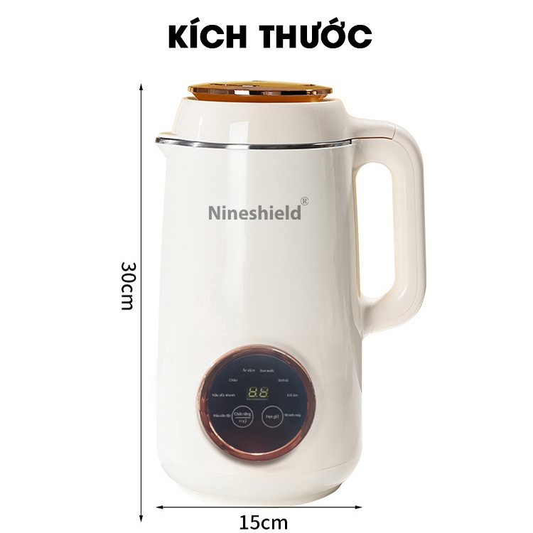 Máy làm sữa hạt Nineshield - Máy xay nấu sữa hạt chống trào 1200ML Model KB-113 - Hàng chính hãng - Bảo hành 12 tháng