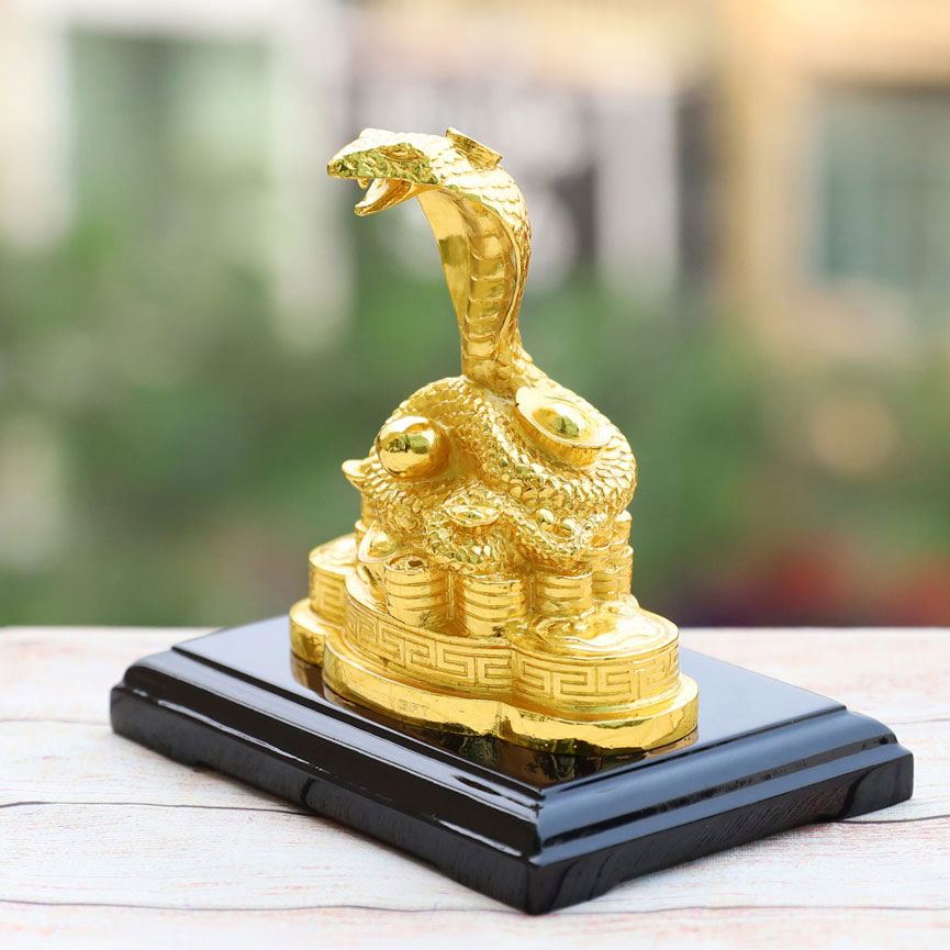 Tượng Rắn phong thuỷ bằng đồng mạ vàng