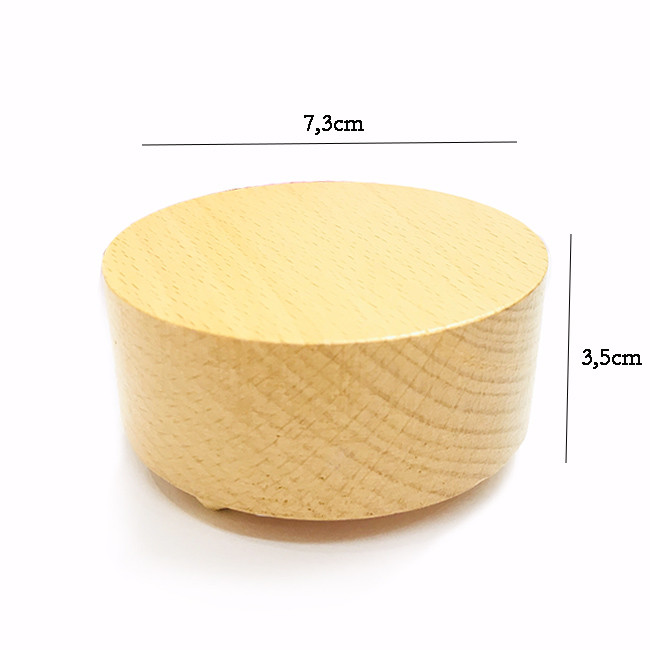 hộp nhạc khắc gỗ đế tròn 