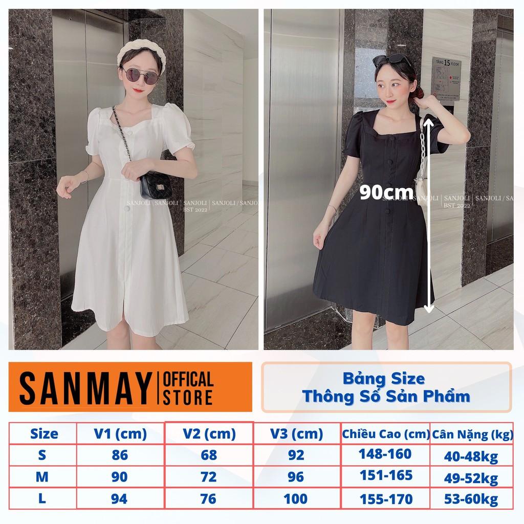 Váy Dự Tiệc Cưới Sang Trọng SANMAY Đầm Công Sở Cao Cấp Ôm Body Dáng Suông Thiết Kế Hàn Quốc Đen Trắng VD021