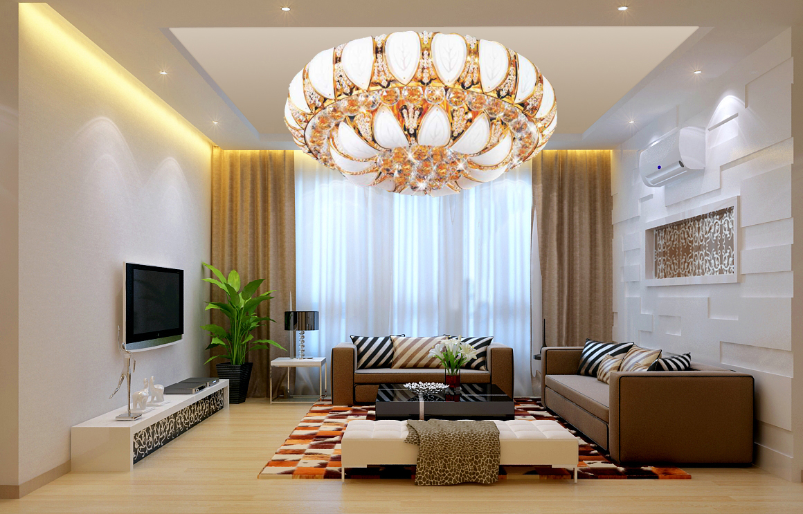 Đèn mâm ốp trần - pha lê trang trí VKT-NC-8047A có điều khiển từ xa
