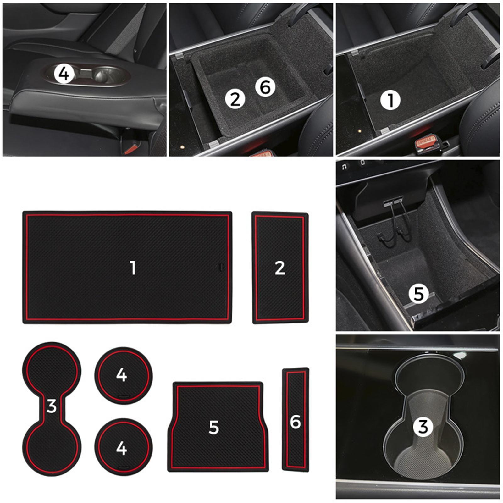 Hình ảnh Center Console Liner Mats Cup Holder Inserts Kit Fit for