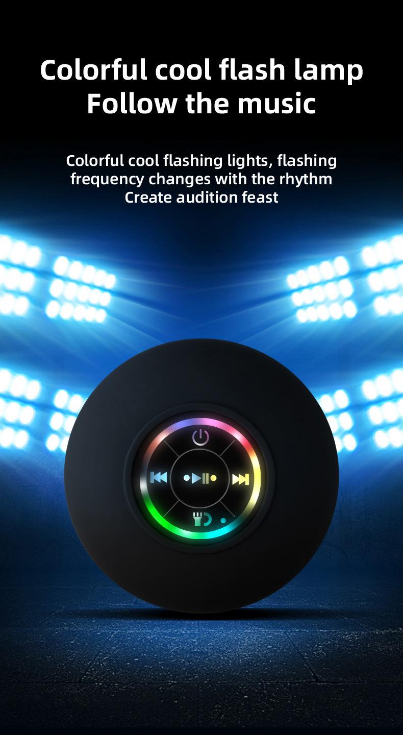 Loa răng xanh mini Loa phòng tắm không thấm nước Loa vòi hoa sen không dây Máy nghe nhạc hấp phụ mạnh cho xe hơi Hồ bơi ngoài trời Màu sắc: Đen