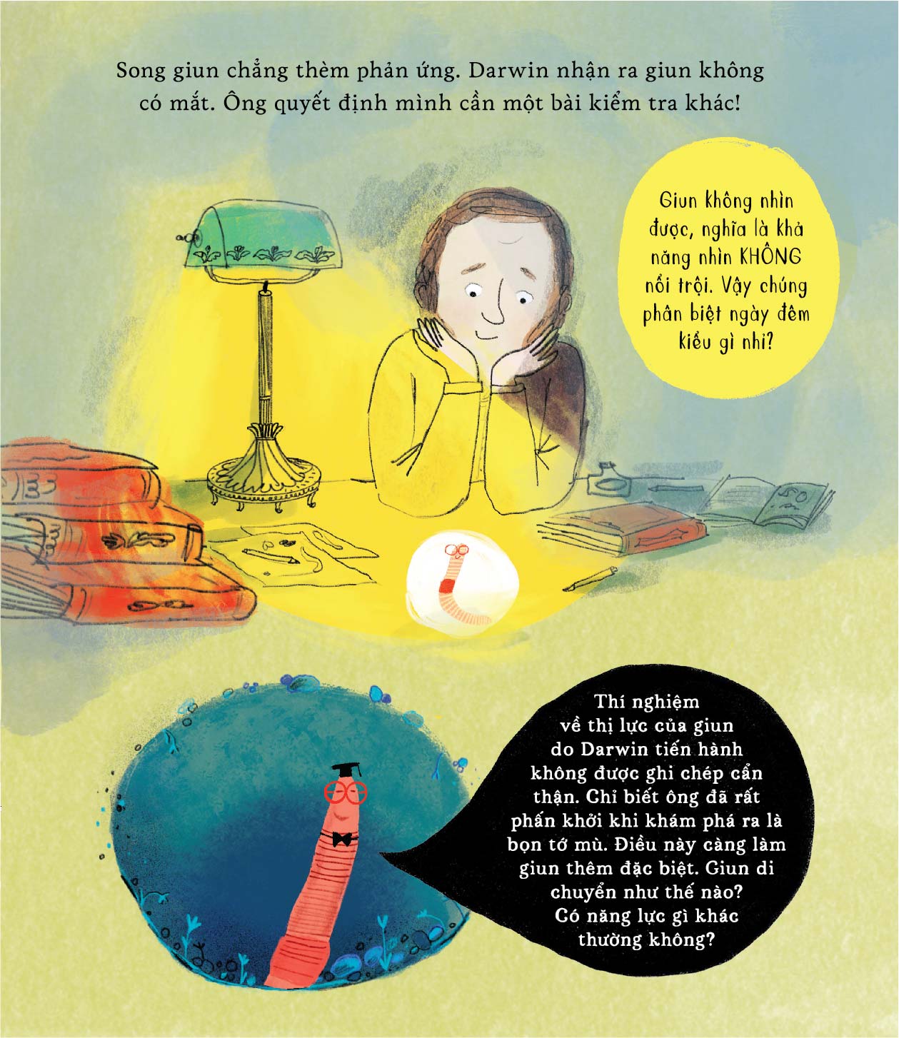 Darwin và Loài Giun Siêu Phàm | Sách Tranh Thiếu Nhi | Polly Owen | San Hô Books