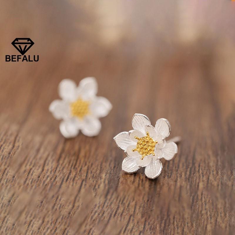 Khuyên Tai Nữ Bạc 925 Hình Bông Hoa BEFALU - BT36