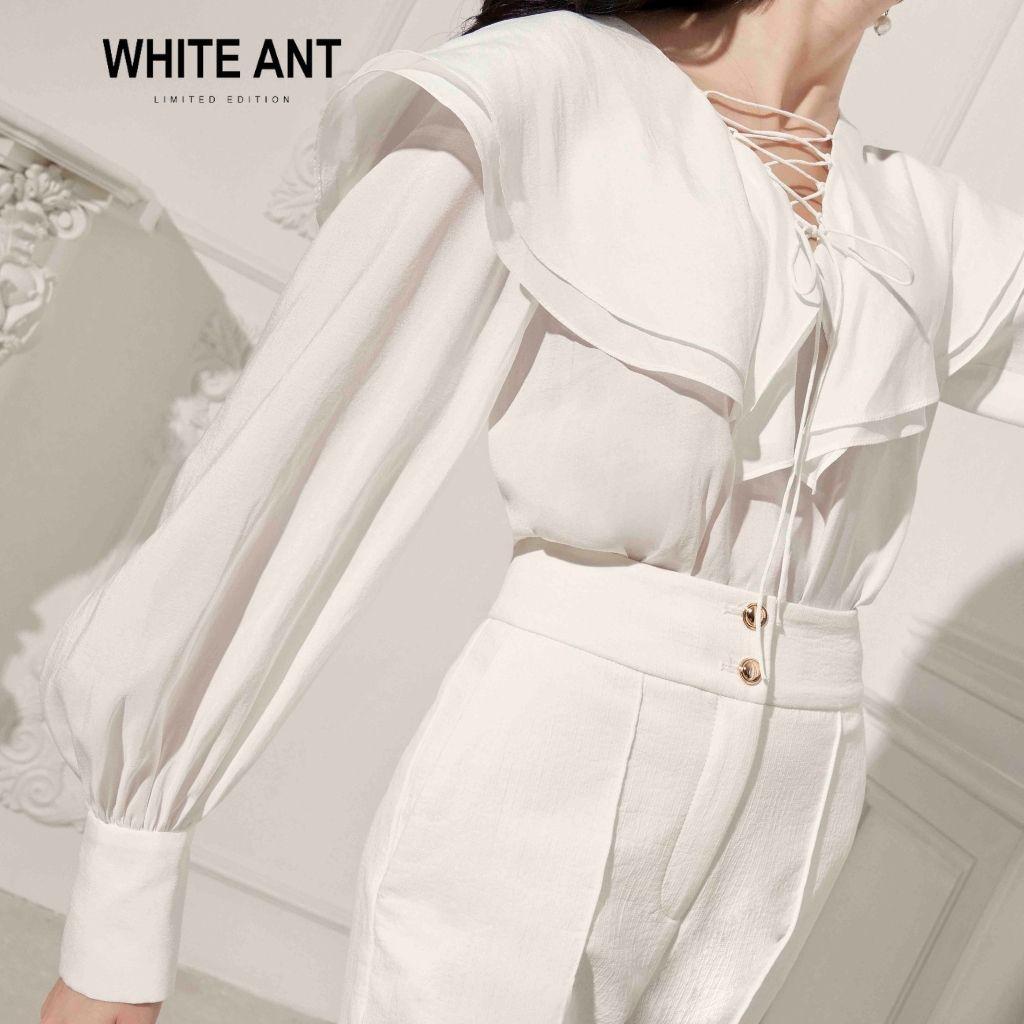 Áo Sơ Mi Nữ Công Sở Dài Tay WHITE ANT Thiết Kế Cổ Dây Buộc Tinh Tế, Chất Liệu Tơ Nhập Khẩu Cao Cấp 170300003.493