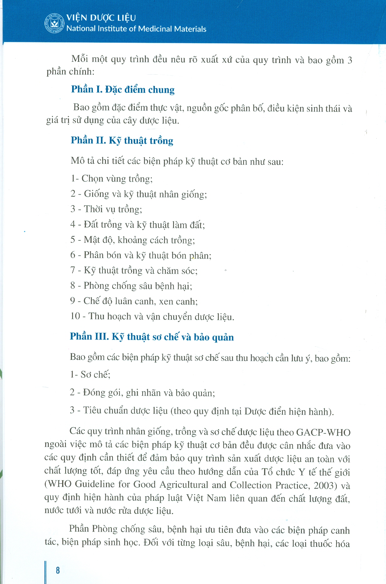 Quy Trình Kỹ Thuật Nhân Giống, Trồng Và Sơ Chế Một Số Cây Dược Liệu Theo GACP - WHO (Sách In Màu, Bìa Cứng)