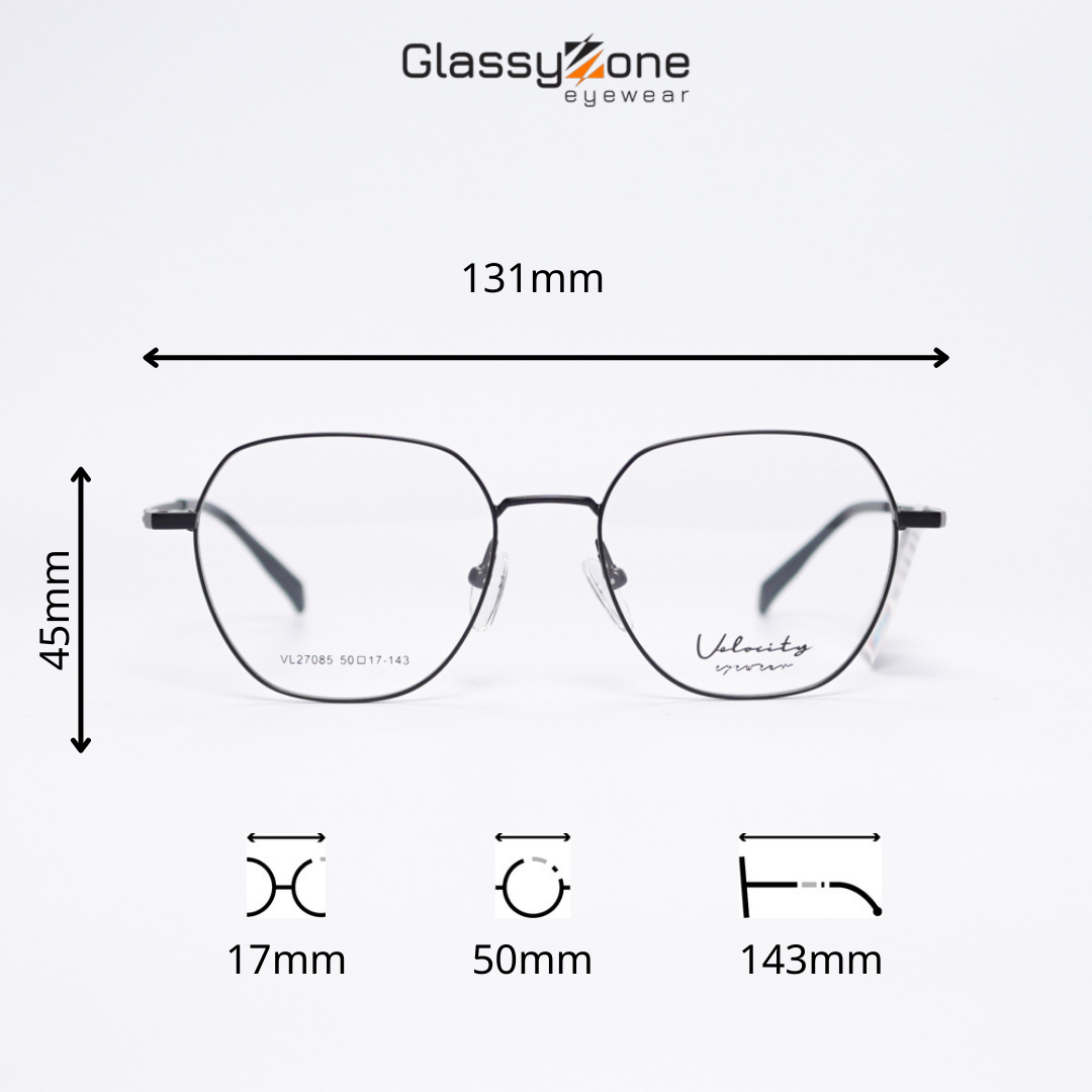 Gọng kính cận, Mắt kính giả cận kim loại Form tròn Nam Nữ Velocity 27085 - GlassyZone