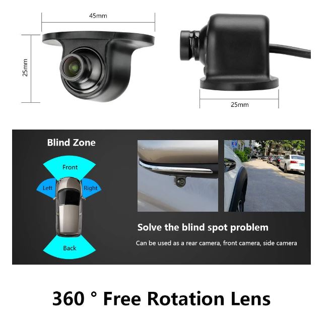 Bộ Camera Cặp Lề Dán Gương 720P Và Màn Hình Taplo 5 Inch