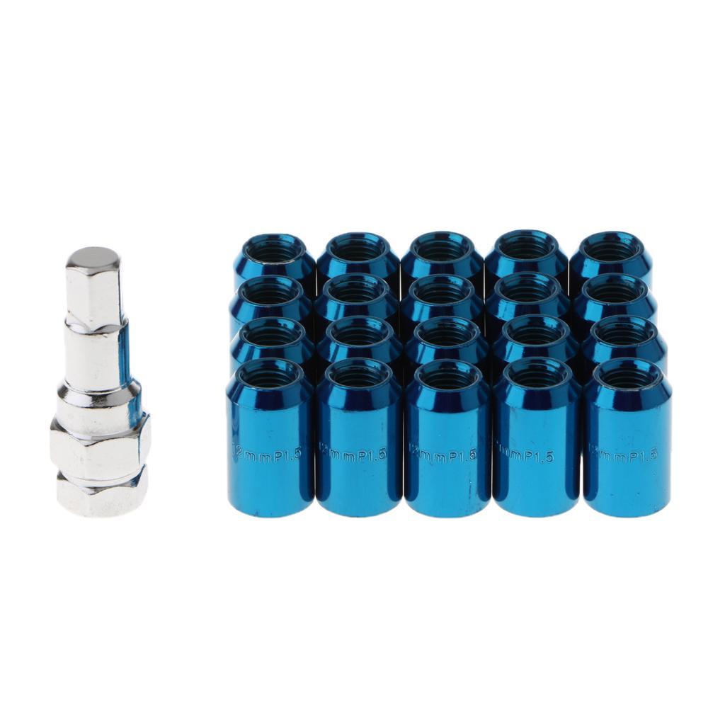 20 Pieces Car M12x1.5MM Wheel Rim Lug Nuts with Removal Tool
