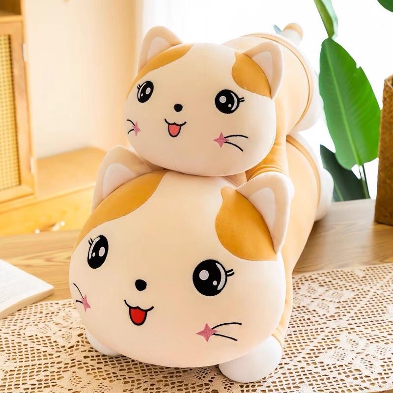 Gấu bông ôm dài mèo Miso Kute vàng cao cấp, cực mịn