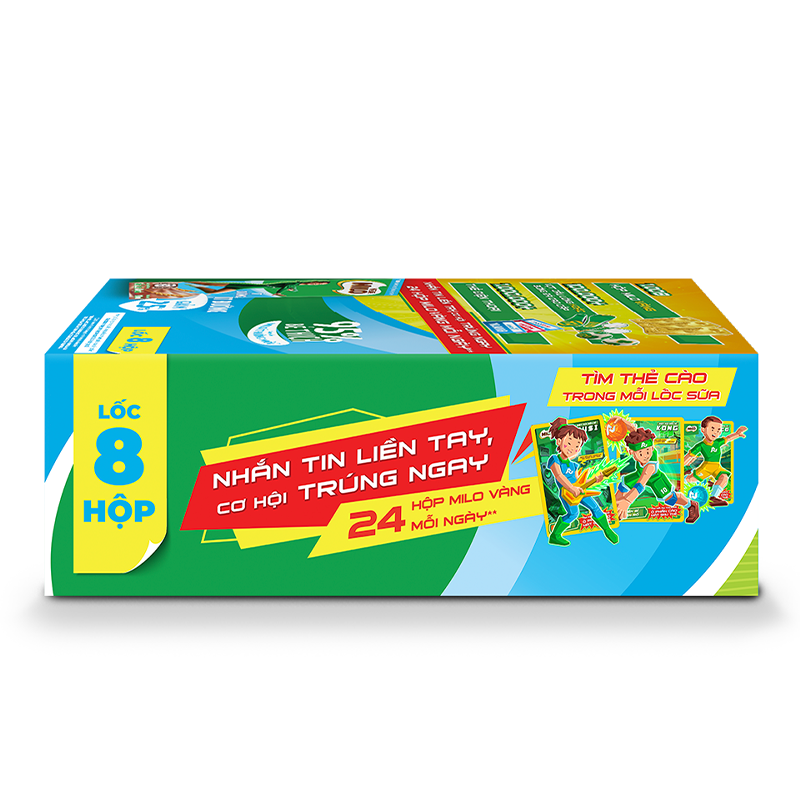 [Tặng túi chần bông] Thùng 48 hộp sữa lúa mạch Nestlé MILO Ít đường 180ml