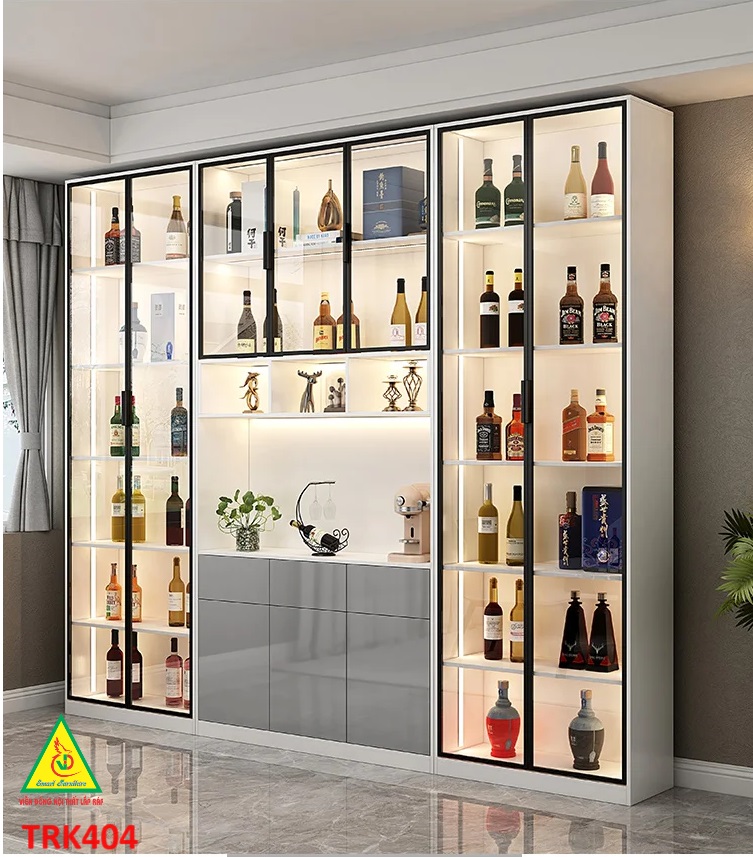 Tủ rượu cánh kính, tủ trưng bày rượu TRK404 - Nội thất lắp ráp Viễn Đông ADV