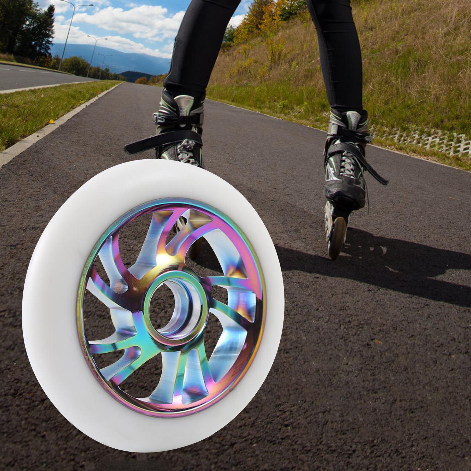 Bike Wheels Colorful Skating Wheels Spare Roller Tires Wear Resistant Anti Skid Roller Skate Outdoor Wheels for Indoor Outdoor Skateboard