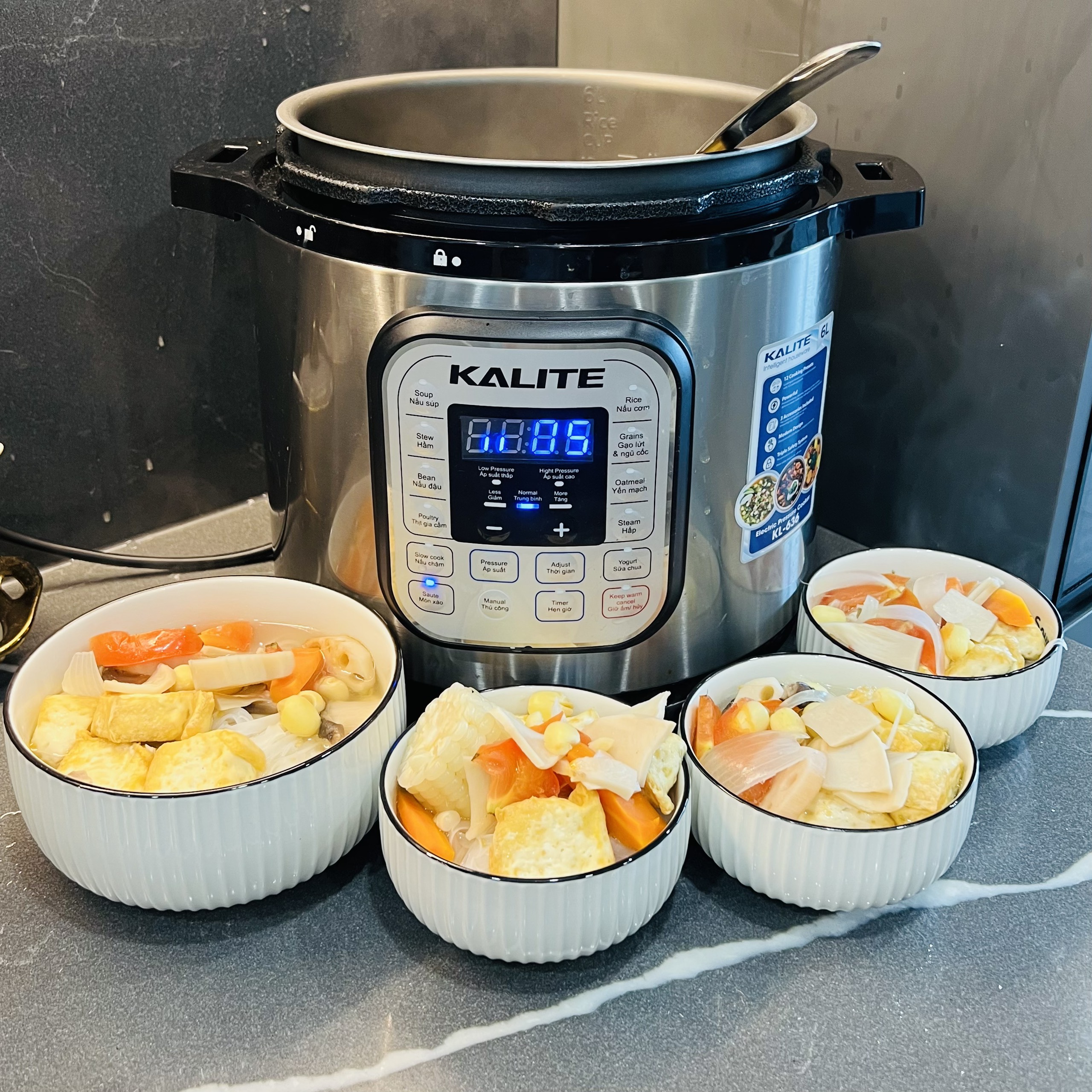 [Hàng chính hãng] Nồi áp Suất Kalite KL636 - 6L - Lòng nồi phủ Teflon chống dính cao cấp