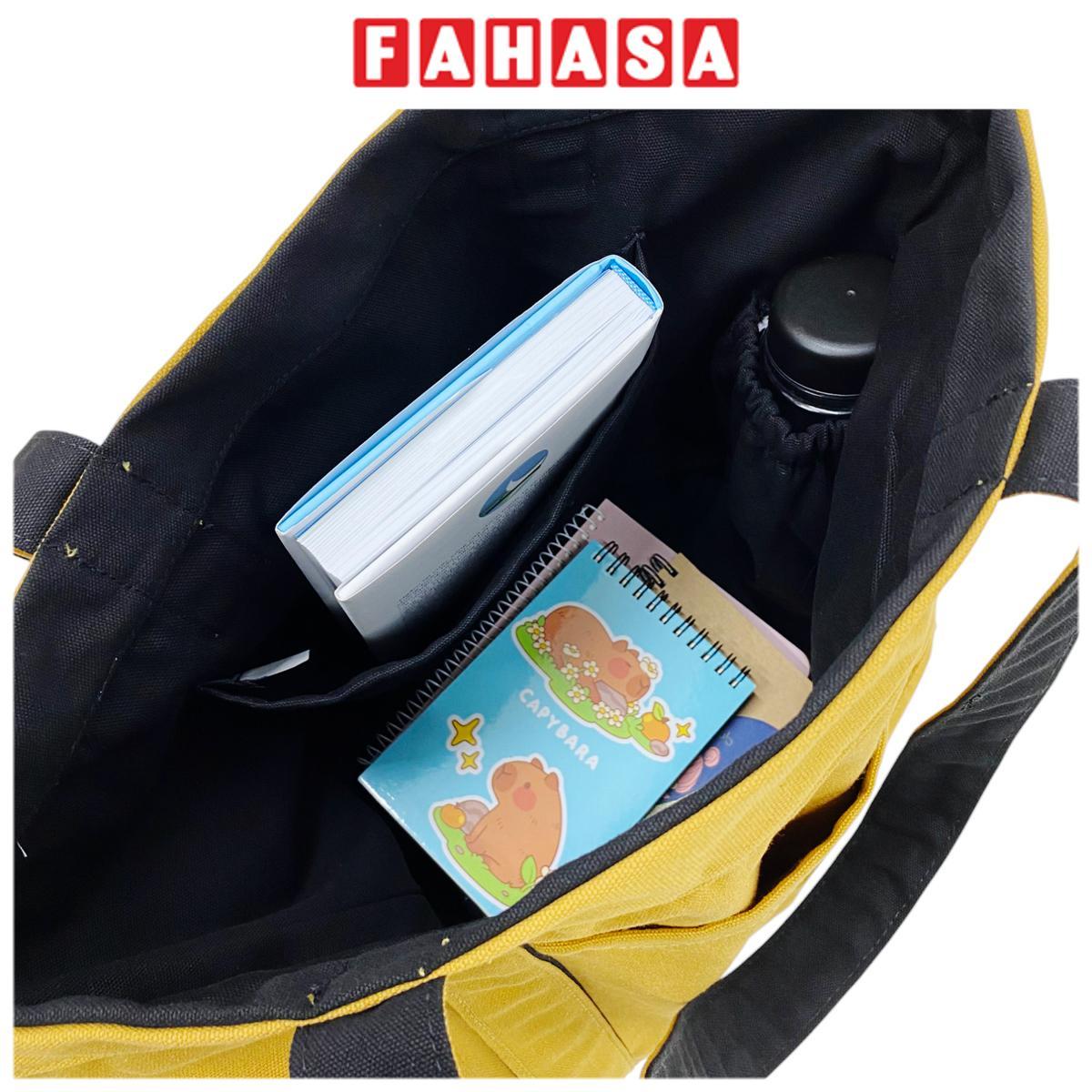 Túi Vải Tote 2 In 1 Phối 2 Màu - Saigon ZeroWaste - Màu Vàng + Đen