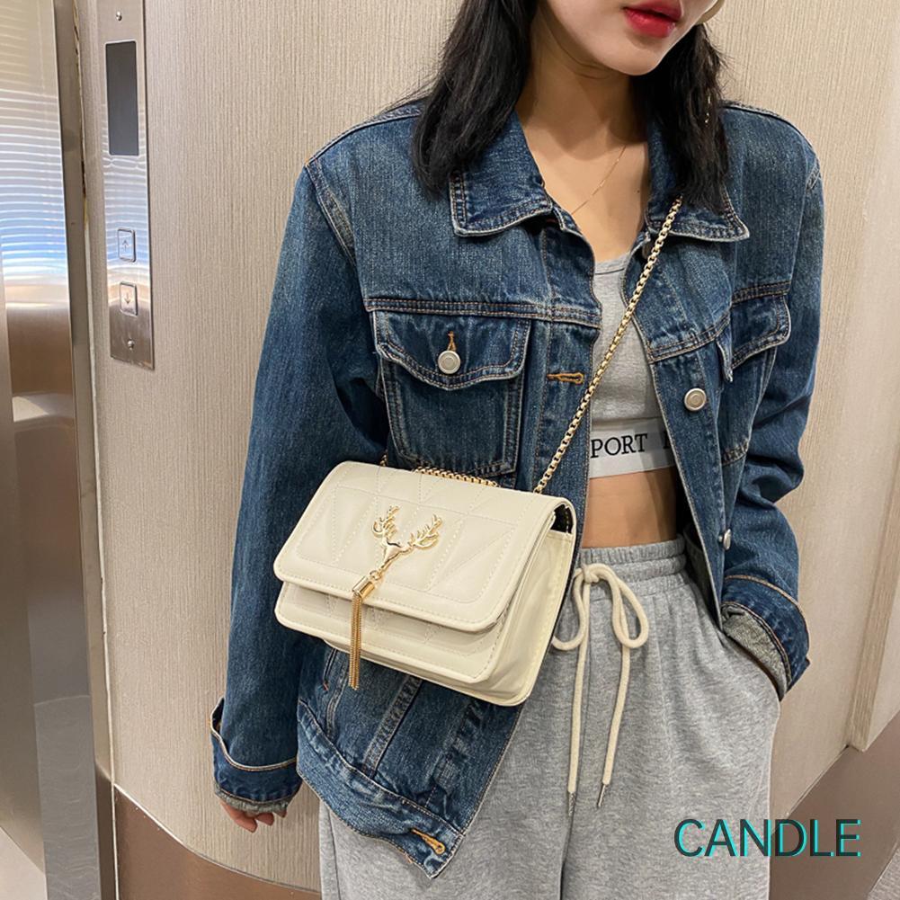 Túi Đeo Chéo Da Pu Phối Tua Rua Thời Trang