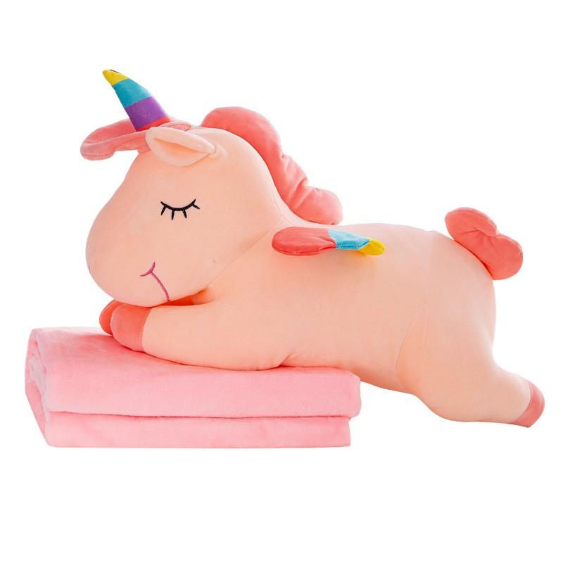 Bộ Gối Chăn 3 Trong 1 Hình Ngựa Kì Lân Pony Có Cánh
