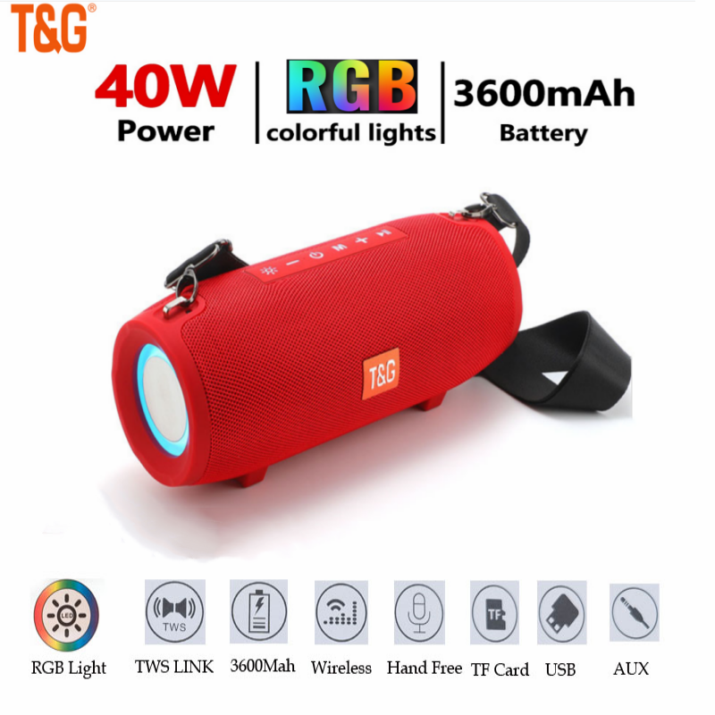 TG322 40W loa bluetooth di động 3600mAh RGB LED LED LIGHT 3D LOUDSPEAKER WIRELESS WIRELESS Subwoor Subwoor Subwor Color: Army Green Woofer Size/Full-Range Size: 3"
