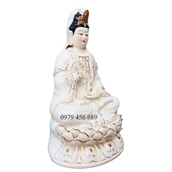 Tượng Quan Âm sứ cao 41cm