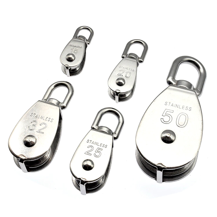 Ròng rọc đơn bằng inox 304 không gỉ loại M20 đến M50 tùy chọn