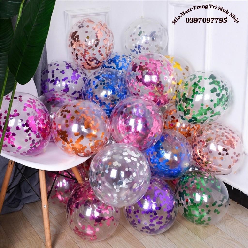 Bóng Bay Kim Tuyến Trong Suốt Có Nhũ Bên Trong Size 25Cm Trang Trí Sinh Nhật BB40
