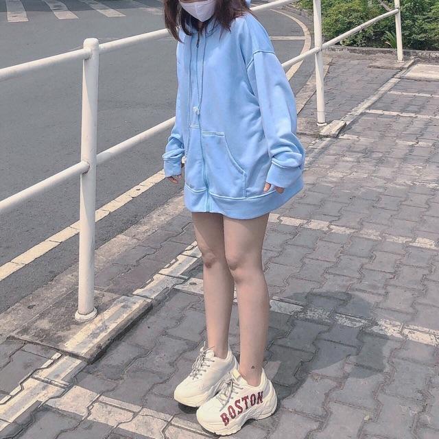 Hoodie zip SIB Clothing áo khoác form rộng có nón trơn SIB027