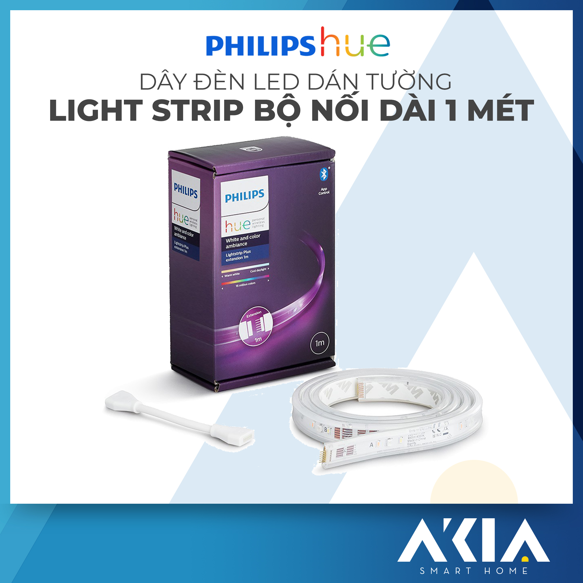 Dây LED mở rộng 1 mét Philips Hue Lightstrip Extension (chưa bao gồm nguồn) - 16 triệu màu