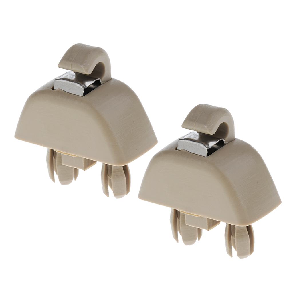 2x2 Pieces Inner Sun Visor Hook Clips for Audi A6 C6 VW Passat Polo Beige