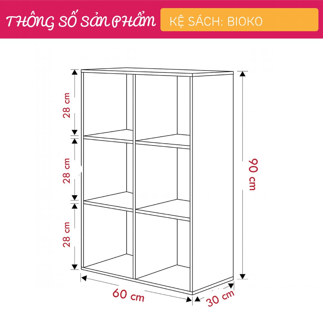 Kệ sách gỗ công nghiệp thiết kế đa năng SMLIFE Bigga