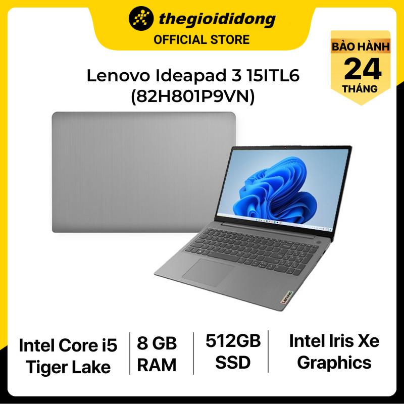 Laptop Lenovo Ideapad 3 15ITL6 i5 1135G7/8GB/512GB/15.6&quot;F/Win11/(82H801P9VN)/Xám - Hàng chính hãng