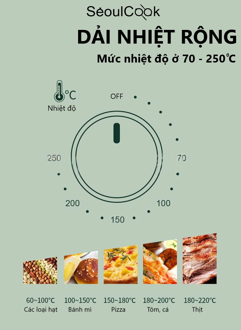 Lò nướng Minimum Litres Oven SEOULCOOK 10 lít - Hàng chính hãng