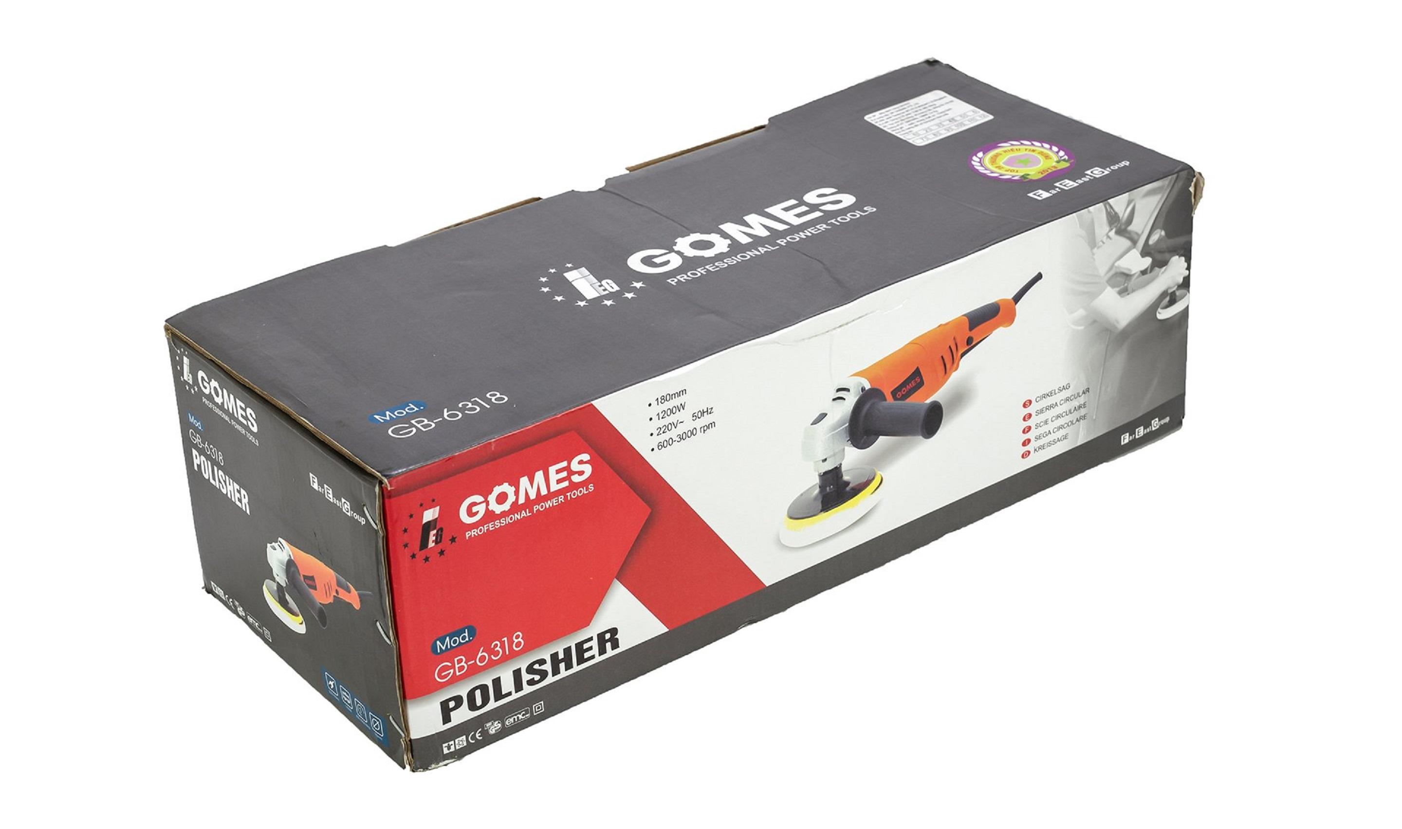 MÁY CHÀ BÓNG 1200W 180MM GOMES GB-6318 - HÀNG CHÍNH HÃNG