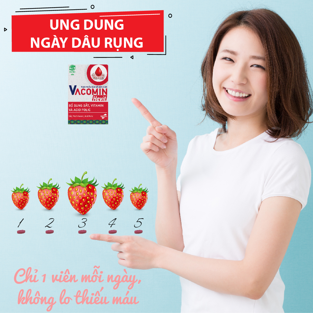 Viên Uống Bổ Sung Sắt (Fe) Cho Người Có Nguy Cơ Thiếu Máu | Kết Hợp Acid Folic, Vitamin C, E, B6 - TPCN Shinpoong Vacomin Hevit Hộp 100 Viên