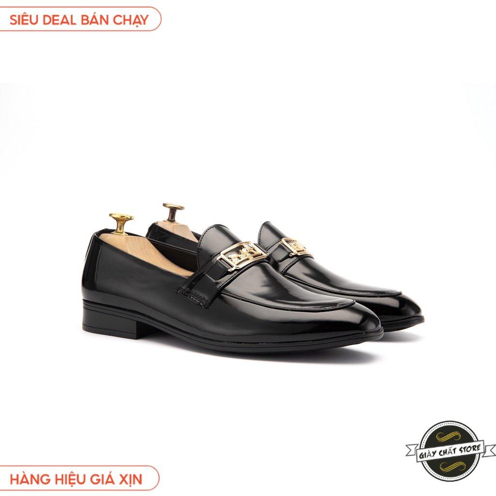 Giày Lười Nam Công Sở XOĂN SHOP Da Pu Pu Size 38 Đến 42 Màu Đen - V2