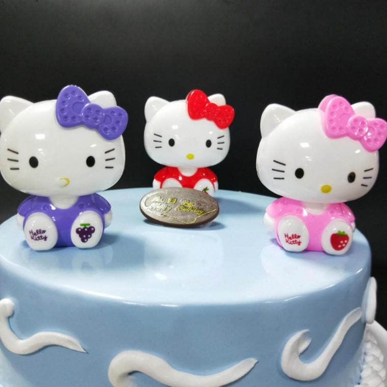 Phụ Kiện Trang Trí Bánh Sinh Nhật Mèo Hello Kitty