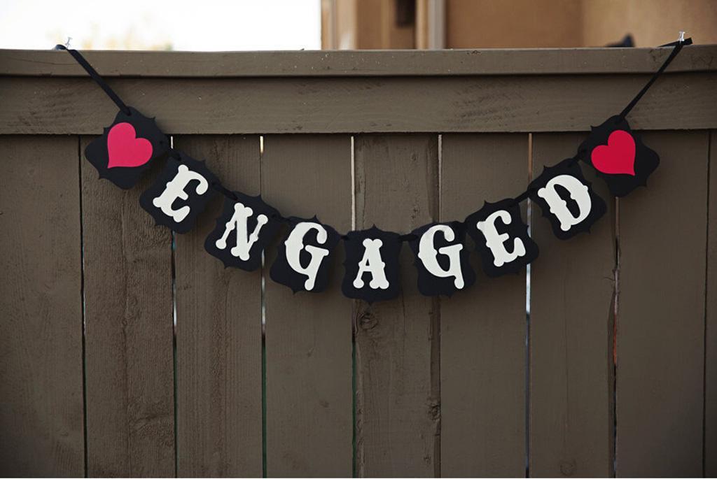 ENGAGED Party Decoration Bunting Garland Banner