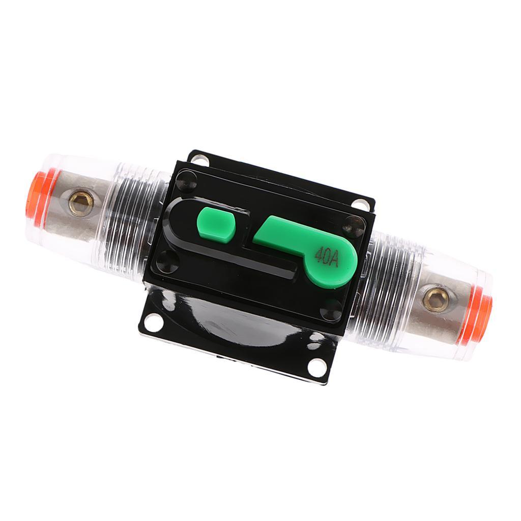 2pcs 20/40A Car Audio Inline Thermal Circuit Breaker Manual Reset Overload