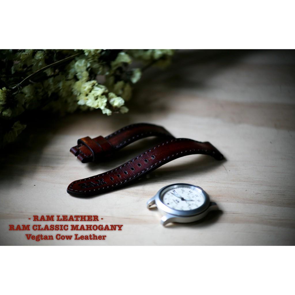 DÂY ĐỒNG HỒ DA BÒ Ý MÀU GỖ MAHOGANY - RAM CLASSIC 1975