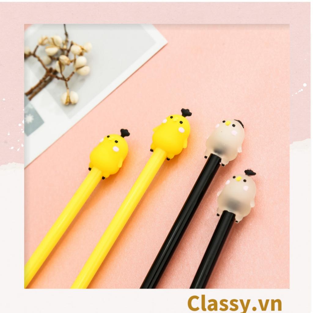 Bút VIẾT GEL MÀU ĐEN Classy 0,38MM; hình bé gà trong suốt cực cute PK482