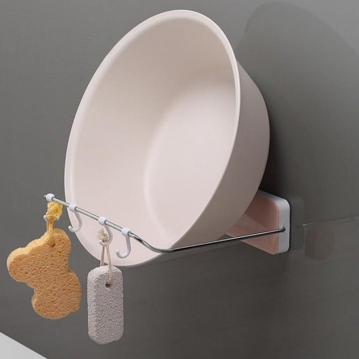 GIÁ ĐỠ ĐA NĂNG TREO TƯỜNG ĐỰNG THAU TREO DỤNG CỤ NHÀ BẾP KHÔNG CẦN ĐÓNG ĐINH