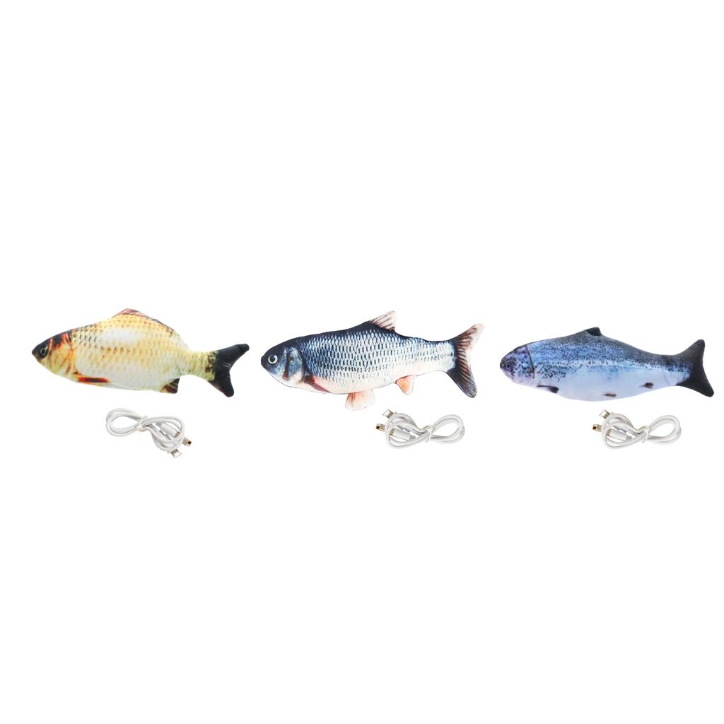 3x Pet Cat Chewing Toy Kitty Interactive Fish Toy Play Toy For Cat Kitten