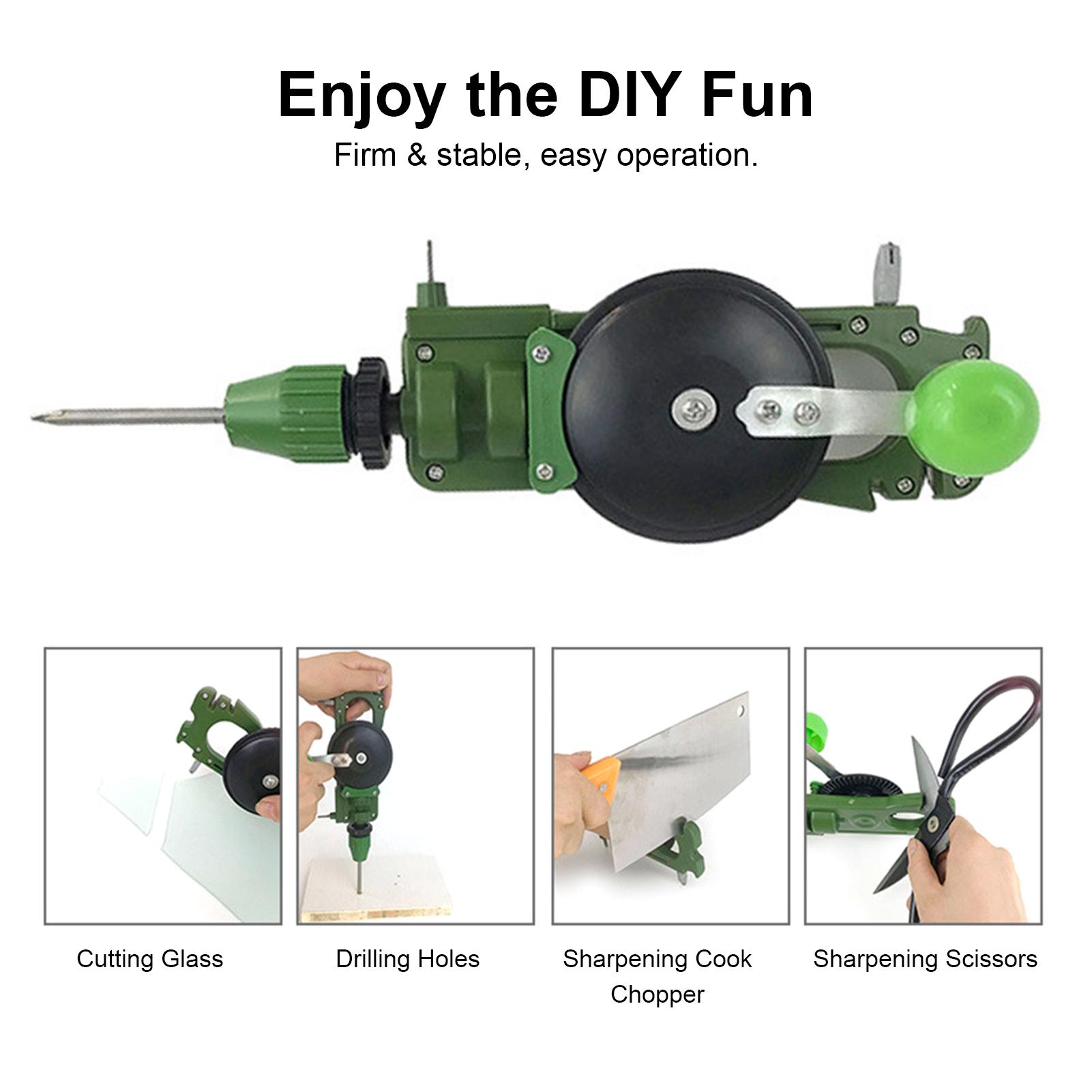 Home Use Hand Crank Puncher Portable Tile Glass Circle Cutter Multi-Functional Handheld Cutting Tool