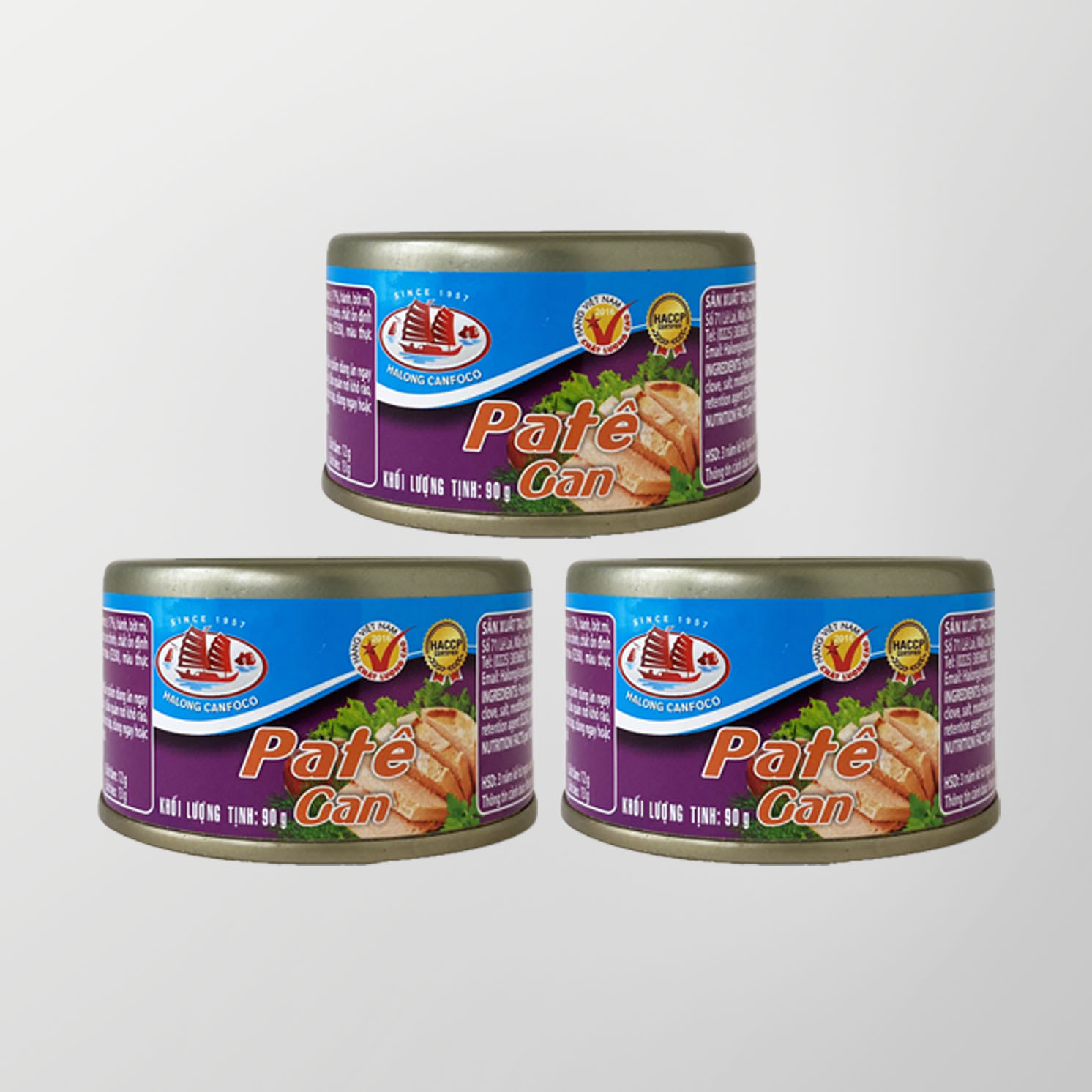 COMBO 3 Pate gan heo - 90g - Đồ hộp Hạ Long