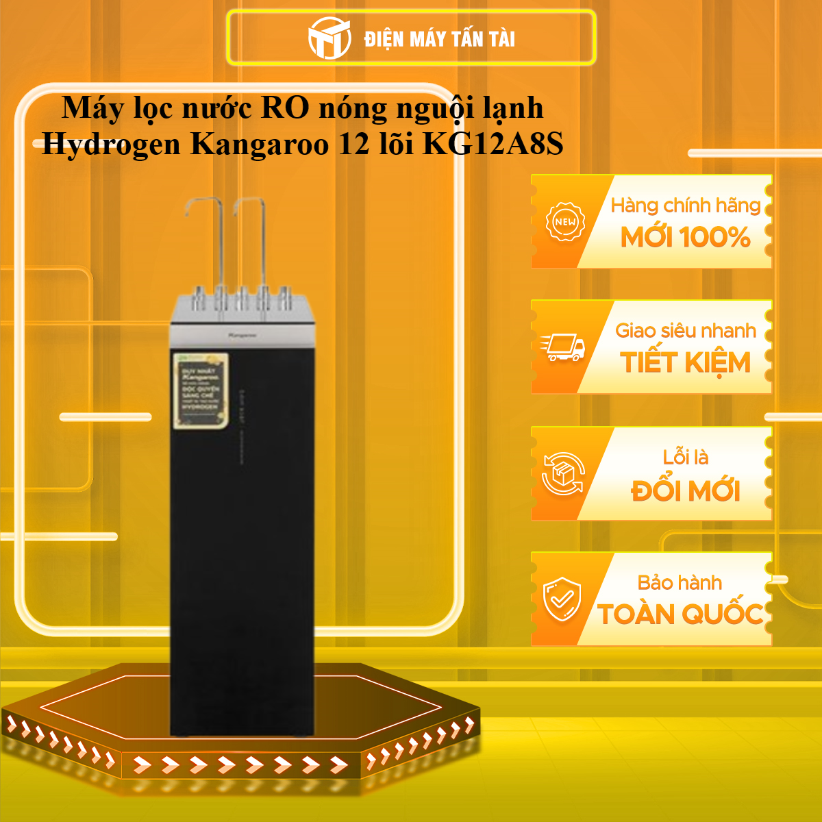 Máy lọc nước RO nóng nguội lạnh Hydrogen Kangaroo 12 lõi KG12A8S -HÀNG CHÍNH HÃNG - CHỈ GIAO HCM