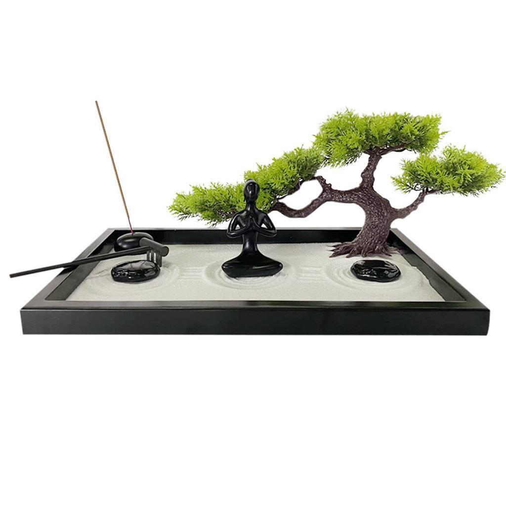 Women Statue Sand Tray Meditation Decor Set Resin Tabletop