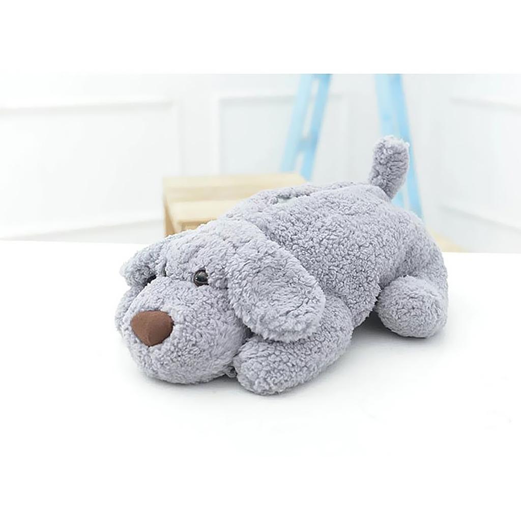 Plush Puppy Dog Tissue Box Cover Car Holder Organizer Home Decor Coffee+Grey