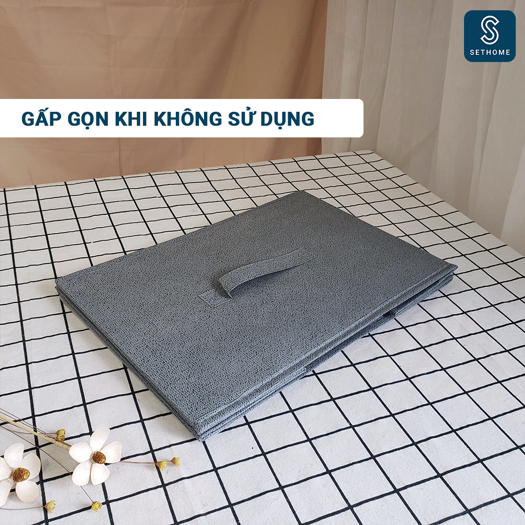 Hộp vải đựng quần áo SETHOME đa năng giỏ đựng đồ lót sách vở đồ cá nhân thùng đựng mỹ phẩm cao cấp dễ dang gấp gọn