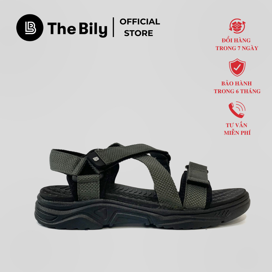 Giày Sandal Nam The Bily Quai Chéo Đôi - Màu Xám BL02X