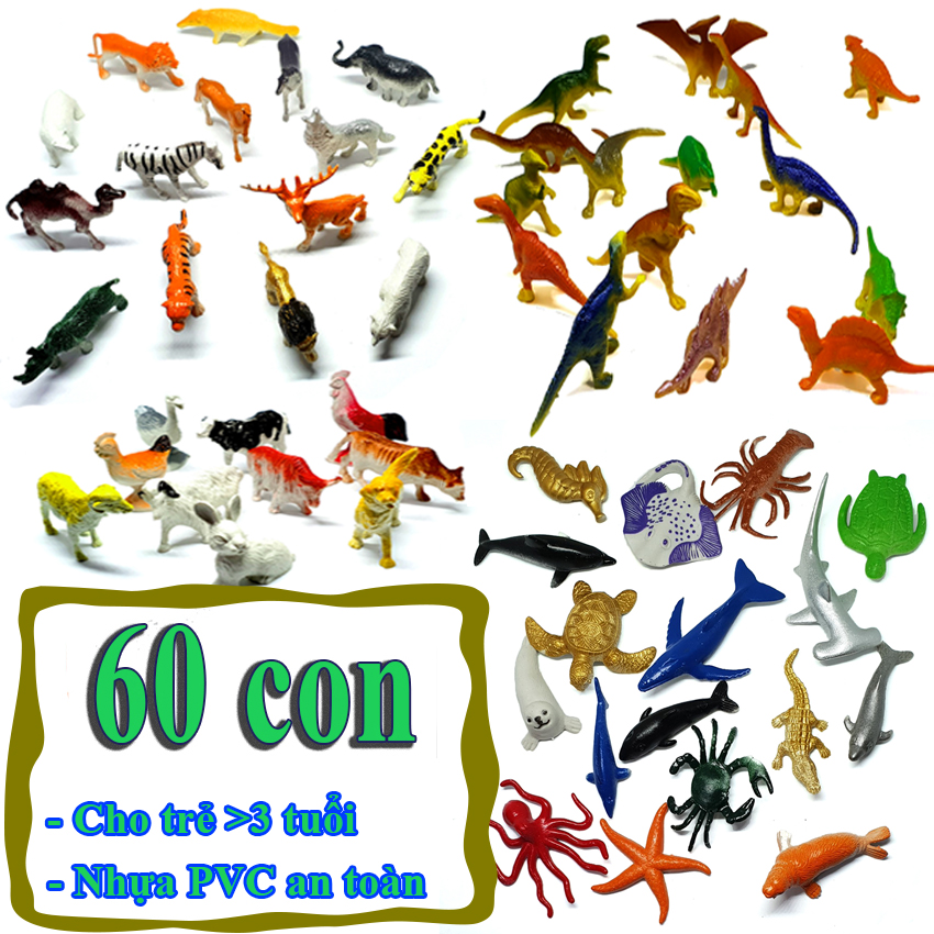 Mô hình thế giới động vật 60 chi tiết New4all ANIMAL WORLD cho bé trên 3 tuổi